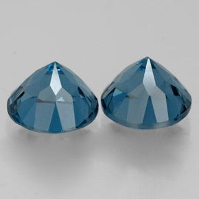 Pedras preciosas de topázio azul natural de  ct, corte redondo, VVS