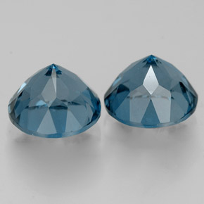 Pedras preciosas de topázio azul natural de  ct, corte redondo, VVS