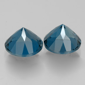 Pedras preciosas de topázio azul natural de  ct, corte redondo, VVS-VS