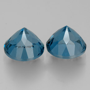 Pedras preciosas de topázio azul natural de  ct, corte redondo, VVS-VS
