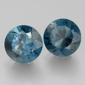 Pedras preciosas de topázio azul natural de  ct, corte redondo, VVS