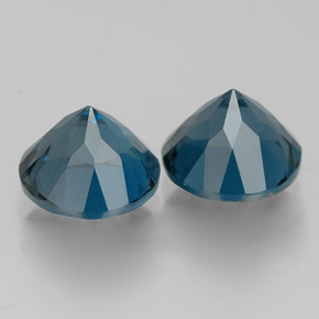 Pedras preciosas de topázio azul natural de  ct, corte redondo, VVS