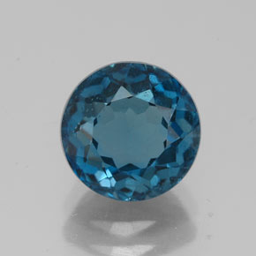 Topázio azul natural 2,61ct, corte redondo, VS