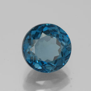 Topázio azul natural 2,61ct, corte redondo, VS
