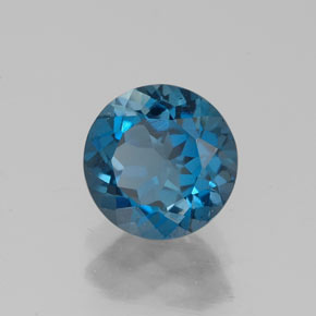 Topázio azul natural 1,74ct, corte redondo, VS
