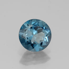 Topázio azul natural 1,46ct, corte redondo, VVS-VS