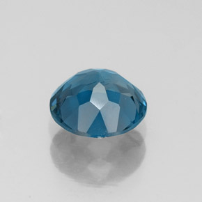 Topázio azul natural 1,55ct, corte redondo, VVS-VS