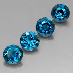 Pedras preciosas de topázio azul natural de  ct, corte redondo, VVS