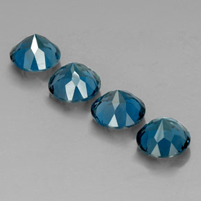 Pedras preciosas de topázio azul natural de  ct, corte redondo, VVS