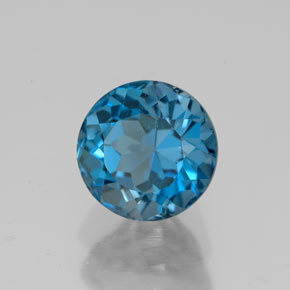 Topázio azul natural 2,84ct, corte redondo, VVS