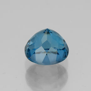 Topázio azul natural 2,84ct, corte redondo, VVS