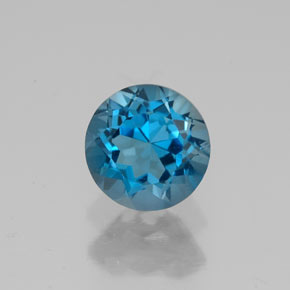 Topázio azul natural 1,85ct, corte redondo, VVS
