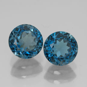 Pedras preciosas de topázio azul natural de  ct, corte redondo, VVS-VS