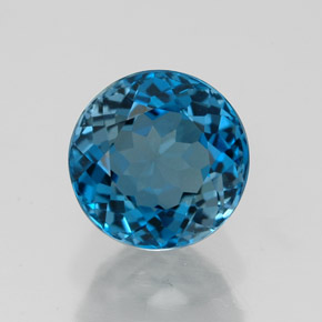 Topázio azul natural 2,86ct, corte redondo, VVS
