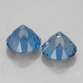 Pedras preciosas de topázio azul natural de  ct, corte redondo, VVS