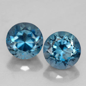 Pedras preciosas de topázio azul natural de  ct, corte redondo, VVS