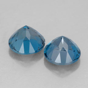 Pedras preciosas de topázio azul natural de  ct, corte redondo, VVS