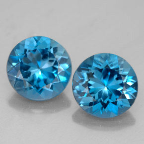 Pedras preciosas de topázio azul natural de  ct, corte redondo, VVS-VS