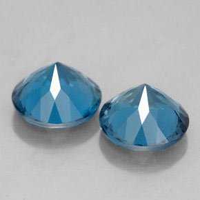 Pedras preciosas de topázio azul natural de  ct, corte redondo, VVS-VS