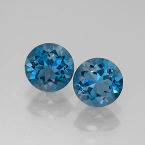 Pedras preciosas de topázio azul natural de  ct, corte redondo, VVS-VS