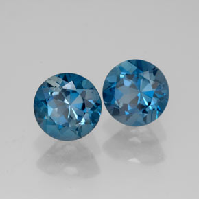 Pedras preciosas de topázio azul natural de  ct, corte redondo, VVS-VS