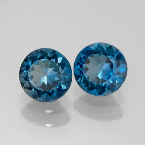 Pedras preciosas de topázio azul natural de  ct, corte redondo, VVS
