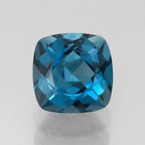 Topázio azul natural 3,12ct, almofada cortada, VVS
