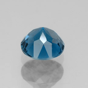 Topázio azul natural 1,81ct, corte redondo, VVS