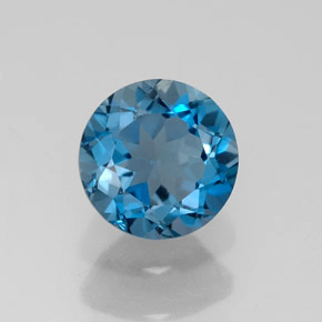 Topázio azul natural 1,79ct, corte redondo, VVS