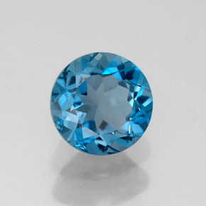 Topázio azul natural 1,79ct, corte redondo, VVS