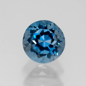 Topázio azul natural 1,83ct, corte redondo, VS