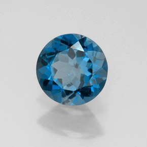 Topázio azul natural 1,39ct, corte redondo, VS