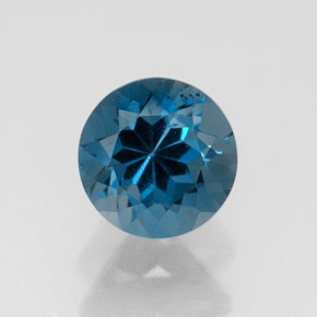 Topázio azul natural 1,97ct, corte redondo, VS-SI