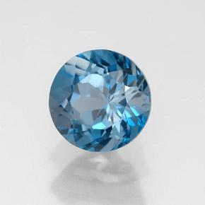 Topázio azul natural 1,98ct, corte redondo, VS