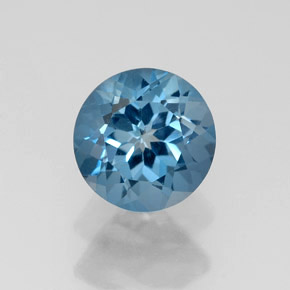 Topázio azul natural 1,79ct, corte redondo, VS