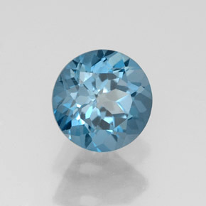 Topázio azul natural 1,79ct, corte redondo, VS