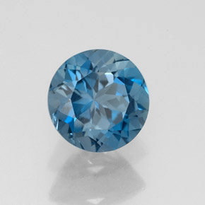 Topázio azul natural 1,83ct, corte redondo, VVS