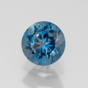 Topázio azul natural 1,83ct, corte redondo, VVS