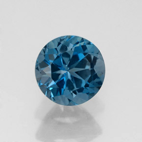 Topázio azul natural 1,82ct, corte redondo, VVS
