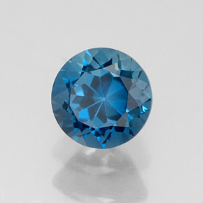 Topázio azul natural 1,89ct, corte redondo, VVS