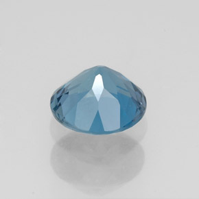 Topázio azul natural 1,52ct, corte redondo, VVS