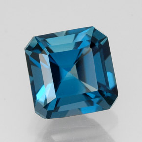 Topázio azul natural 2,49ct, corte esmeralda, VVS-VS