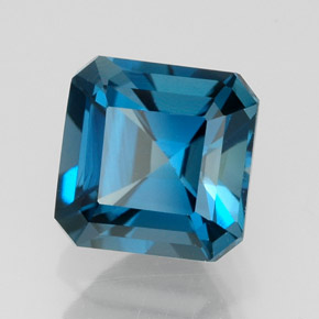 Topázio azul natural 2,49ct, corte esmeralda, VVS-VS