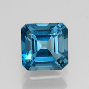 Topázio azul natural 2,05ct, corte esmeralda, VVS-VS