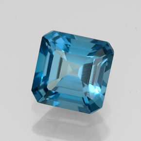 Topázio azul natural 2,05ct, corte esmeralda, VVS-VS