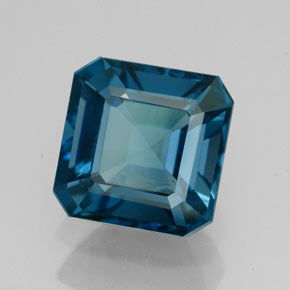 Topázio azul natural 3,03ct, corte esmeralda, VS