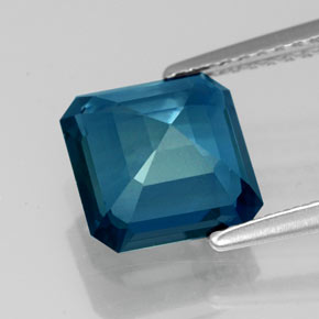 Topázio azul natural 3,03ct, corte esmeralda, VS