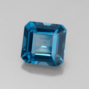Topázio azul natural 2,20ct, corte esmeralda, VVS