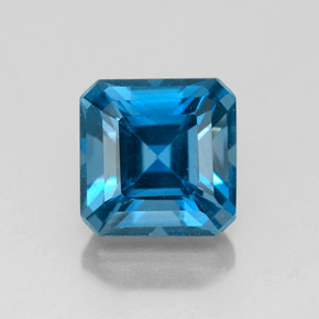 Topázio azul natural 2,51ct, corte esmeralda, VS