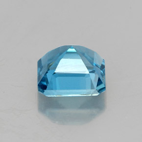 Topázio azul natural 1,23ct, corte esmeralda, VVS